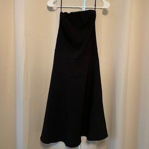 Strapless black A line dress